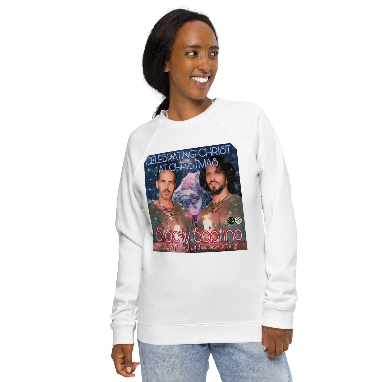 Celebrating Christ at Christmas Unisex organic raglan sweatshirt